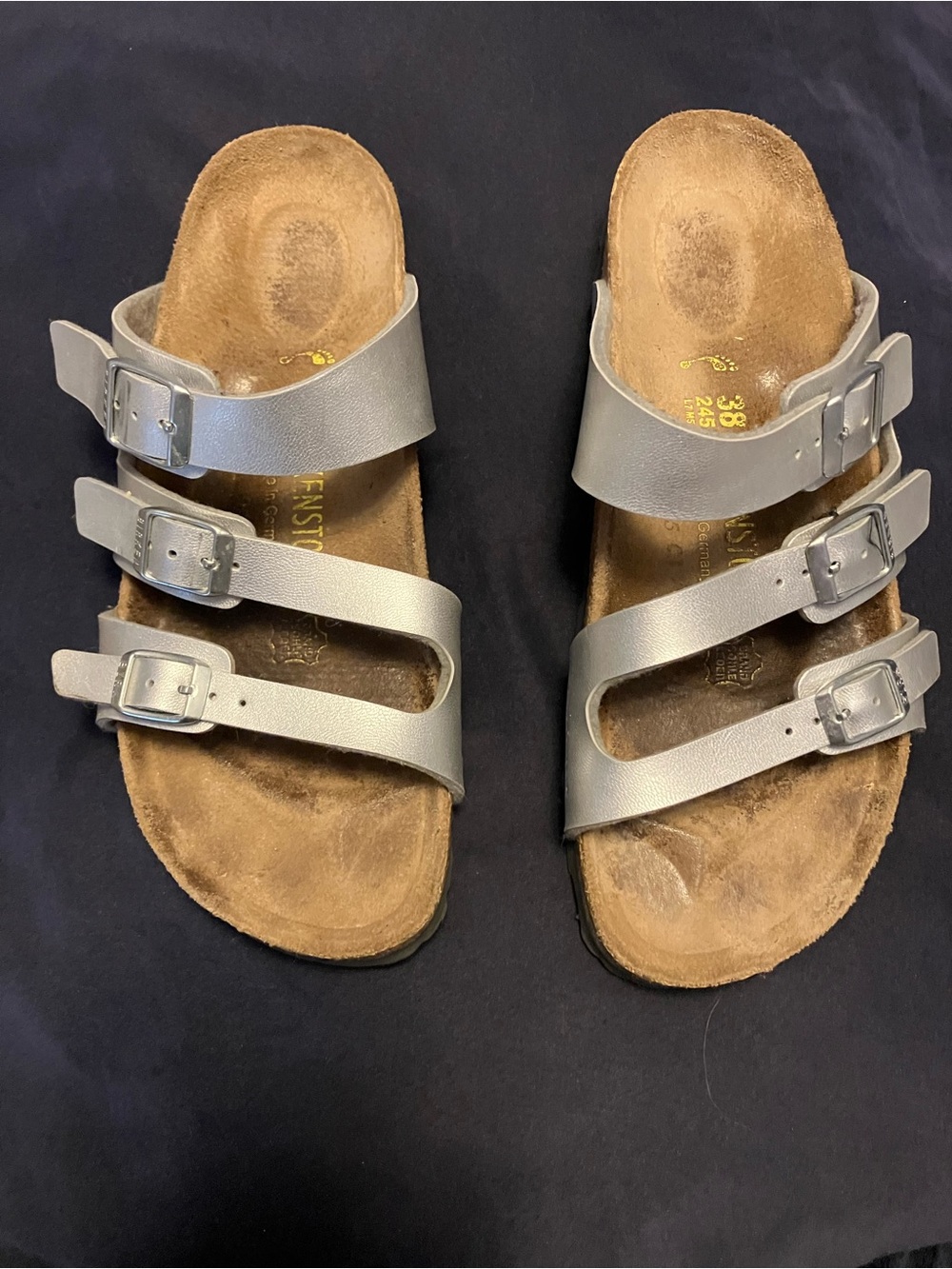 Birkenstock Florida Metallic Silver Sandals